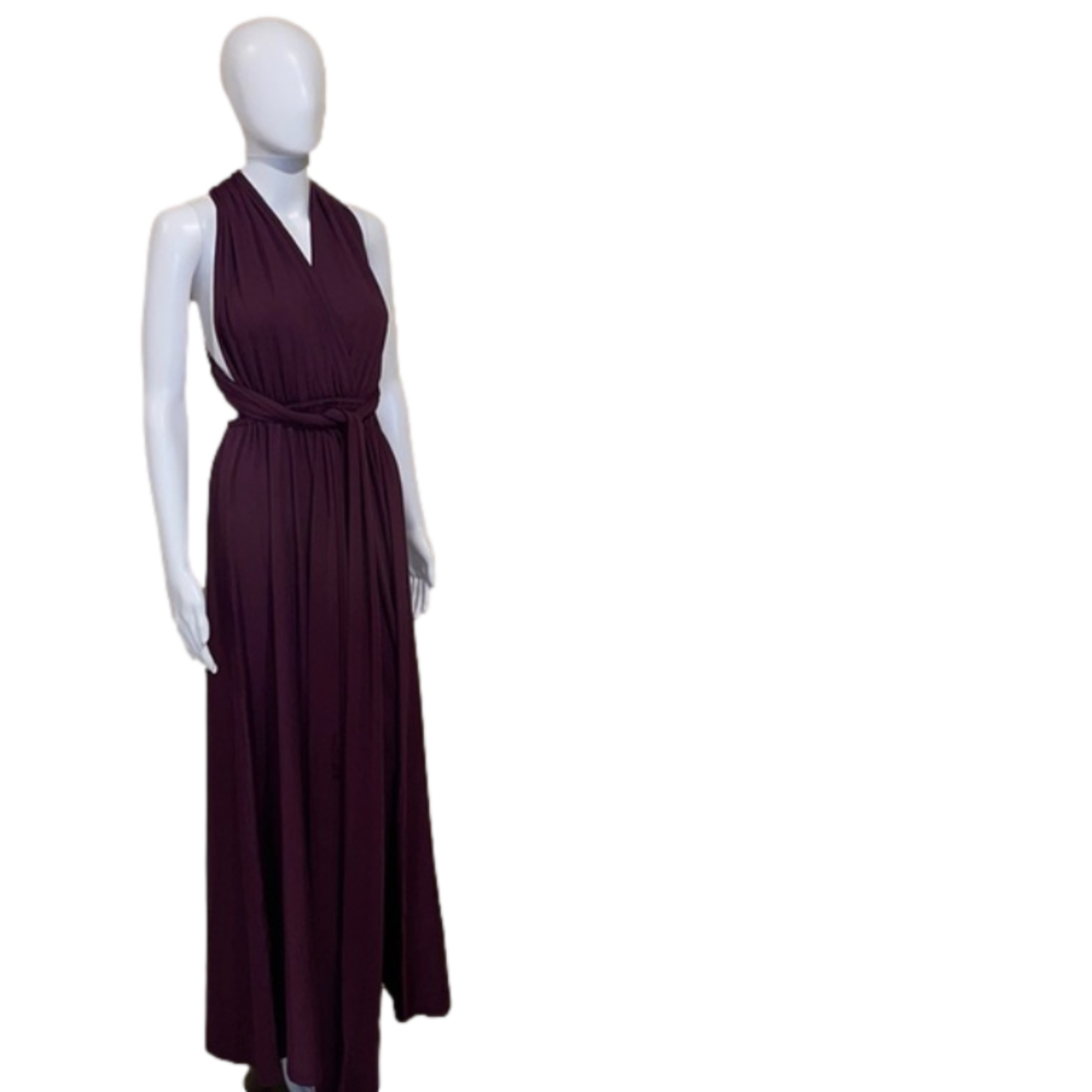Choies Classic multi way halter infinity dress L BORDEAUX NWT